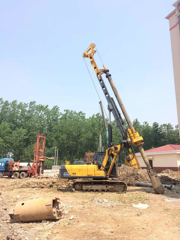 Max Crowd Pressure 90 KN KR80A Hydraulic Rotary Piling Rig With 28m Max