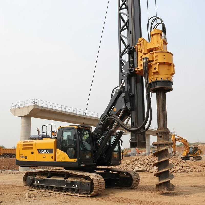 Torque Tube Rig KR300C Hydraulic Rotary Drilling Rig 54m Depth