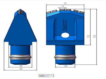 Rotary Bored Piles Construction Machine Parts , Cemented Tungsten Carbide Drill Bit