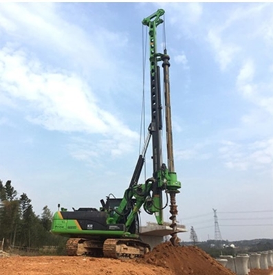 20m Kr60c Rotary Hydraulic Drilling Rig With Cat Chassis Pile Foundation Construction